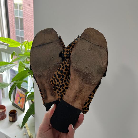 Isa Tapia Calf Hair Animal Print Sandals Size 7 - Picture 6 of 6